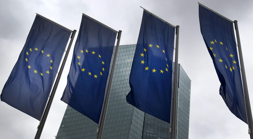 Trụ sở Ngân hàng trung ương châu Âu ở Frankfurt am Main, Đức. (Ảnh: AFP/TTXVN)