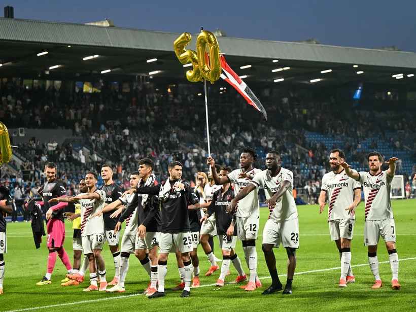 Bayer Leverkusen cán mốc 50 trận bất bại ở mùa 2023-24. (Nguồn: AFP/Getty Images)