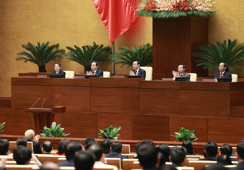 Sáng 2/3/2023, tại Nhà Quốc hội, Ủy ban Thường vụ Quốc hội Khóa XV triệu tập Kỳ họp bất thường lần thứ 4, Quốc hội Khóa XV để kiện toàn nhân sự Chủ tịch nước Cộng hòa xã hội chủ nghĩa Việt Nam nhiệm kỳ 2021-2026. (Ảnh: TTXVN)