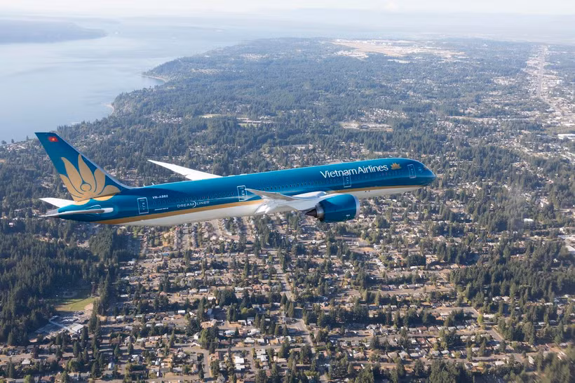 Máy bay của hãng hàng không Vietnam Airlines. (Ảnh: CTV/Vietnam+)