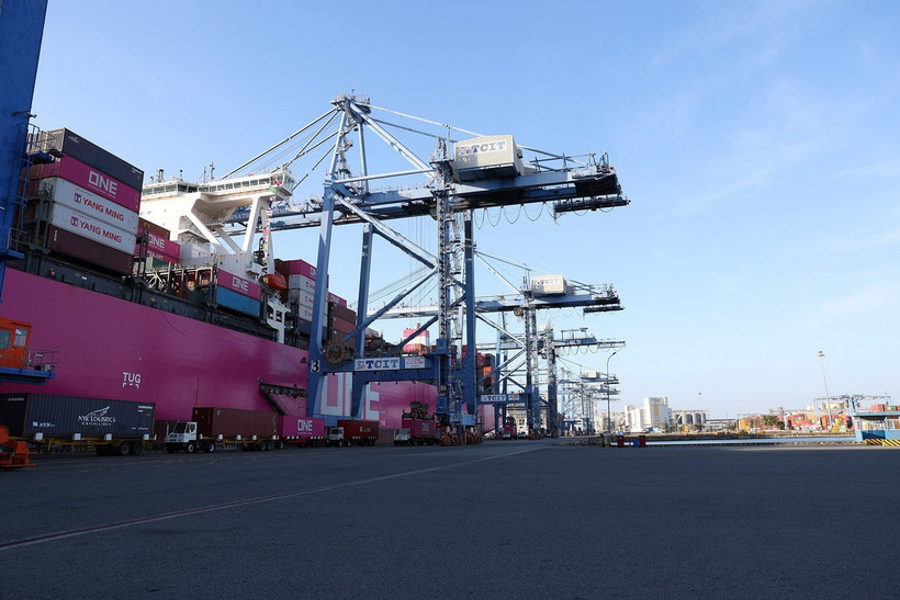 Cảng Quốc tế Tân Cảng-Cái Mép (TCIT). (Ảnh: Dương Giang/TTXVN)