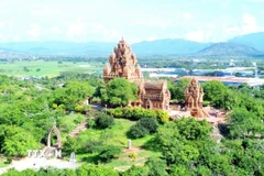 Vẻ đẹp của Di tích quốc gia đặc biệt Tháp Pô Klong Garai (phường Đô Vinh, Khánh Hòa). (Ảnh: Nguyễn Thành/TTXVN)