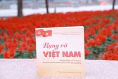 Cuốn sách "Rạng rỡ Việt Nam-Dấu ấn thành tựu nhiệm kỳ Đại hội đại biểu toàn quốc lần thứ XIII". (Ảnh: Báo Điện tử Chính phủ)