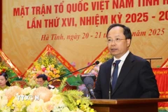Bí thư Tỉnh ủy Hà Tĩnh Nguyễn Duy Lâm phát biểu chỉ đạo tại Đại hội. (Ảnh: Hoàng Ngà)