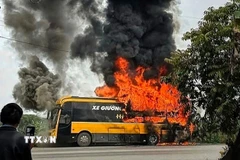 Hiện trường vụ cháy. (Ảnh: TTXVN phát)