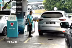 Một trạm xăng dầu của Petronas tại Kuala Lumpur ngày 9/4/2026. (Ảnh: Bình Thanh/TTXVN)