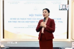 Bà Hồ Thị Quyên, Phó Giám đốc ITPC phát biểu tại hội thảo. (Ảnh: Xuân Anh/TTXVN)