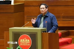 Thủ tướng Chính phủ Phạm Minh Chính phát biểu giải trình, làm rõ một số vấn đề đại biểu Quốc hội nêu. (Ảnh: Doãn Tấn/TTXVN)