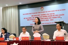 Hội nghị Hiệp thương lần thứ ba lựa chọn danh sách những người đủ tiêu chuẩn ứng cử đại biểu Hội đồng Nhân dân Thành phố khóa XI, nhiệm kỳ 2026-2031. (Ảnh: Xuân Khu/TTXVN)