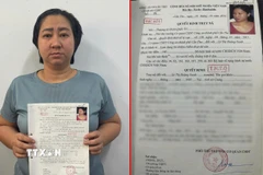 Đối tượng Lê Thị Hoàng Oanh bị bắt sau 15 năm trốn truy nã ở nước ngoài. (Ảnh: TTXVN phát)