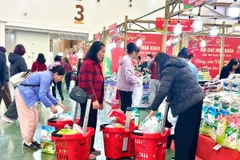 Người dân háo hức mua sắm các sản phẩm tại Hội chợ. (Nguồn: Vietnam+)