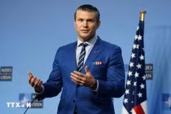Bộ trưởng Chiến tranh Mỹ Pete Hegseth. (Ảnh: THX/TTXVN)