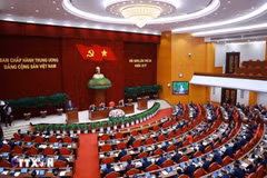 Phiên khai mạc Hội nghị lần thứ ba Ban Chấp hành Trung ương Đảng khóa XIV. (Ảnh: Dương Giang/TTXVN)