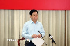 Phó Thủ tướng Chính phủ Mai Văn Chính phát biểu tại buổi làm việc. (Ảnh: Tiến Lực/TTXVN)