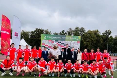 Đoàn Việt Nam "Đoàn kết" tham dự Đại hội thể thao mùa hè quốc tế năm 2025. (Ảnh: Tâm Hằng/TTXVN)