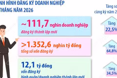 6 tháng năm 2026: Số doanh nghiệp thành lập mới tăng 22,5%