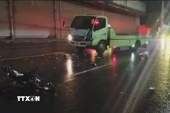 Hiện trường vụ tai nạn. (Ảnh: TTXVN phát)