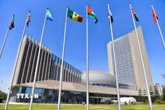 Quang cảnh bên ngoài Trụ sở Liên minh châu Phi ở Addis Ababa, Ethiopia. (Ảnh: THX/TTXVN)