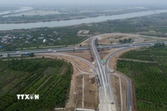 Nút giao Thanh Hà, Hải Phòng góp phần thúc đẩy phát triển kinh tế-xã hội, tăng cường kết nối liên vùng. (Ảnh: TTXVN phát)