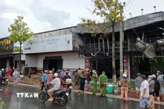 Hiện trường vụ hỏa hoạn. (Ảnh: TTXVN phát) 