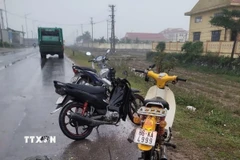 Hiện trường vụ tai nạn. (Ảnh: TTXVN phát)