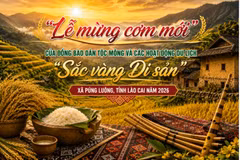 Áp phích quảng cáo sự kiện "Lễ mừng cơm mới" gắn với các hoạt động du lịch “Sắc vàng Di sản”. (Ảnh: Cổng Thông tin Điện tử tỉnh Lào Cai)