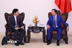 Phó Thủ tướng Chính phủ Trần Hồng Hà tiếp ông Kim Daewon, Phó Tổng Giám đốc điều hành, Samsung E&A. (Ảnh: Văn Điệp/TTXVN)