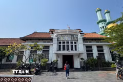Bảo tàng Batik Pekalongan nhìn từ bên ngoài. (Ảnh: Đỗ Quyên/TTXVN)