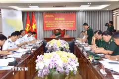 Quang cảnh buổi làm việc. (Ảnh: TTXVN phát)