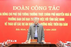 Ủy viên Bộ Chính trị, Phó Thủ tướng Thường trực Chính phủ Nguyễn Hòa Bình phát biểu tại buổi làm việc. (Ảnh: Thái Hùng/TTXVN)