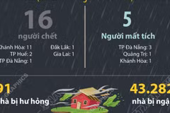 Thiệt hại do mưa lớn, lũ quét, sạt lở đất (tính đến sáng 20/11/2025)