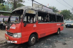 Hiện trường vụ cháy. (Ảnh: Đậu Tất Thành/TTXVN)