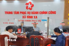 Trung tâm Phục vụ Hành chính công xã Bình Xa, Tuyên Quang. (Ảnh: Thanh Vân/TTXVN)
