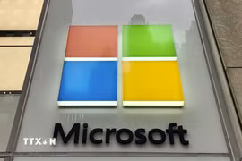 (Tư liệu) Biểu tượng Micrsoft tại New York, Mỹ. (Ảnh: Kyodo/TTXVN)