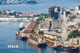 Quang cảnh cảng hàng hóa tại Rio de Janeiro, Brazil. (Ảnh: THX/TTXVN phát)