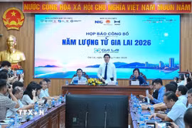 Quang cảnh buổi họp báo. (Ảnh: Sỹ Thắng/TTXVN)