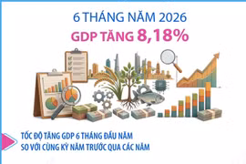6 tháng năm 2026: GDP tăng 8,18% 