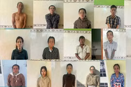 Nhóm 19 đối tượng bị khởi tố về hành vi cướp giật tài sản. (Ảnh: Công an Thành phố Cần Thơ) 