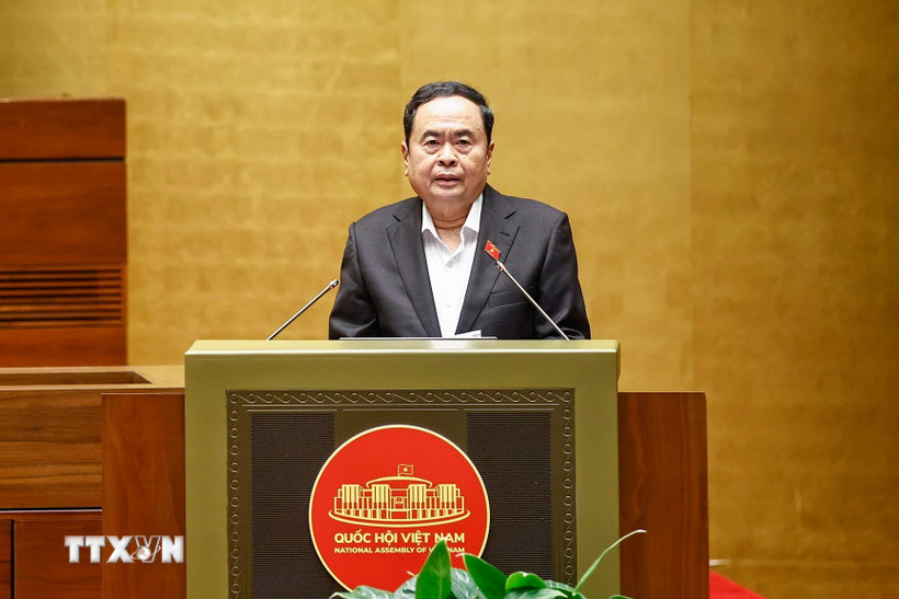 Chủ tịch Quốc hội Trần Thanh Mẫn phát biểu chỉ đạo hội nghị. (Ảnh: Doãn Tấn/TTXVN)