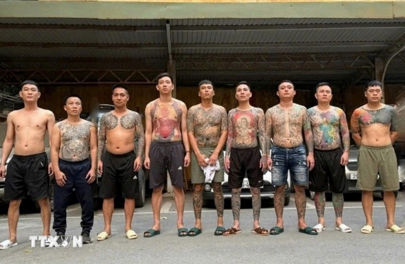 Các đối tượng bị bắt giữ. (Ảnh: TTXVN phát)