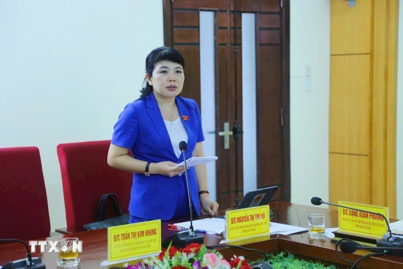 Bà Nguyễn Thị Thu Hà, Phó trưởng Đoàn đại biểu Quốc hội tỉnh Quảng Ninh. (Ảnh: TTXVN phát)