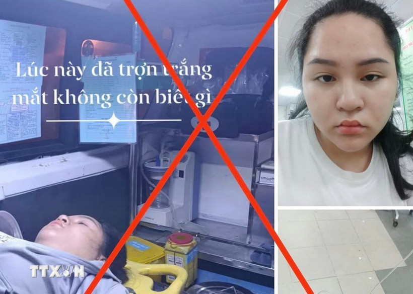 Bài viết sai sự thật đăng trên mạng xã hội. (Ảnh: TTXVN phát)