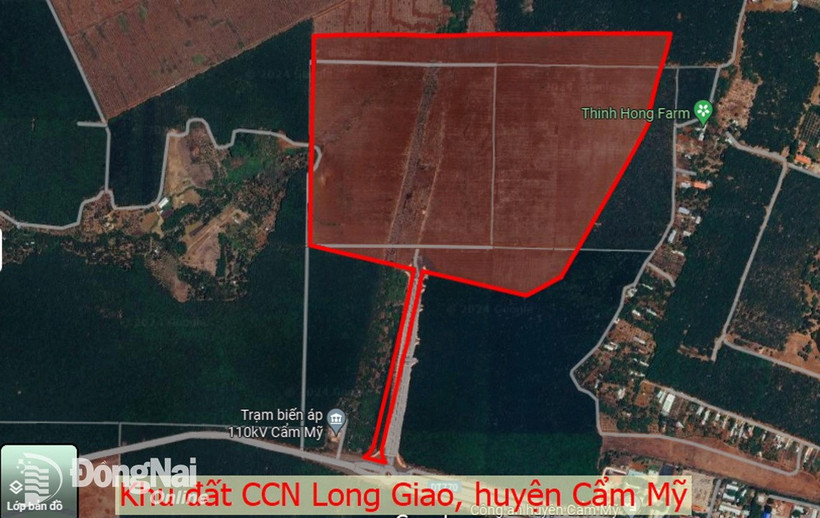 Khu đất Cụm công nghiệp Long Giao tại huyện Cẩm Mỹ, Ủy ban Nhân dân tỉnh đã ban hành quyết định đấu giá trong tháng Hai vừa qua. (Nguồn: báo Đồng Nai)