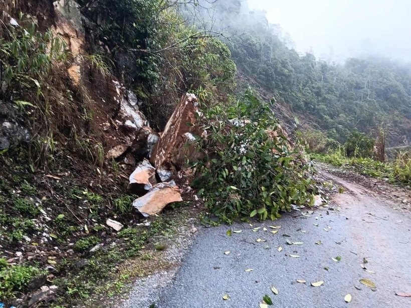 Hiện trường vụ sạt lở. (Nguồn: Hội Liên hiệp Phụ nữ huyện Quản Bạ, tỉnh Hà Giang).