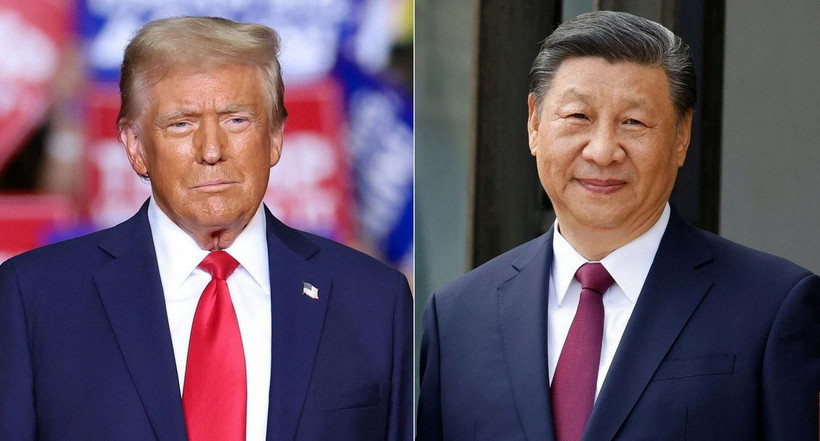 Chủ tịch Trung Quốc Tập Cận Bình và Tổng thống đắc cử Mỹ Donald Trump. (Nguồn: AFP)