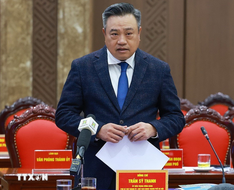 Chủ tịch UBND thành phố Hà Nội Trần Sỹ Thanh. (Ảnh: Dương Giang/TTXVN)