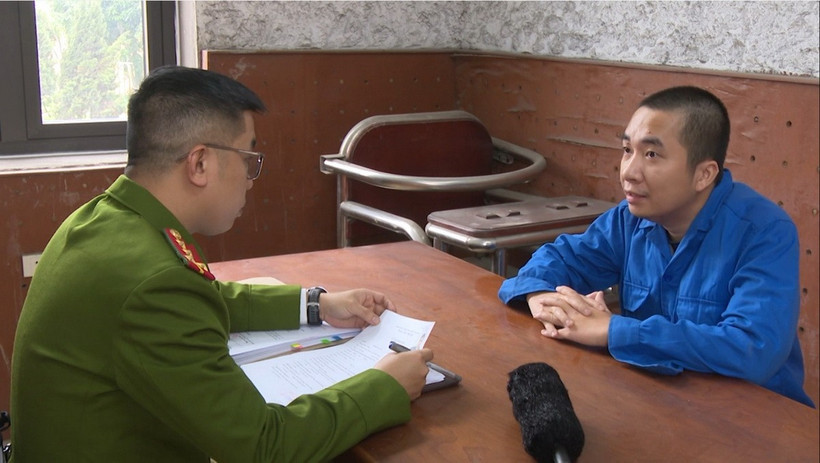 Đối tượng Phạm An Tân tại Cơ quan Công an. (Nguồn: Công an tỉnh Quảng Ninh)