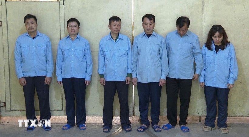 Các đối tượng bị bắt giữ. (Ảnh: TTXVN phát)