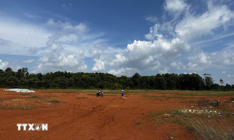 Vị trí khu dân cư, tái định cư mới có diện tích khoảng 23,1 ha, trên đường Lý Thường Kiệt, phường Lộc Phát, cách trung tâm thành phố Bảo Lộc khoảng 5km. (Ảnh: Nguyễn Dũng/TTXVN)