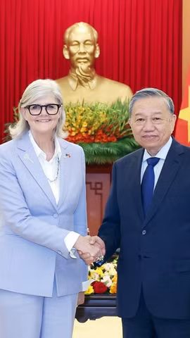 Tổng Bí thư Tô Lâm tiếp Toàn quyền Australia Sam Mostyn thăm cấp Nhà nước tới Việt Nam (9/2025). (Ảnh: Thống Nhất/TTXVN)